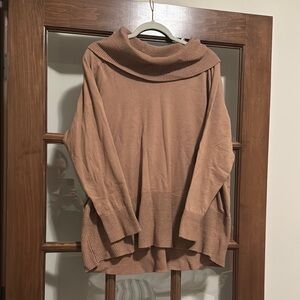 Cyrus Tan Cowl Neck Sweater Relaxed Fit